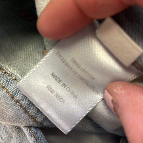 Floral Light Blue Denim Jean Shorts - Picture 8 of 8